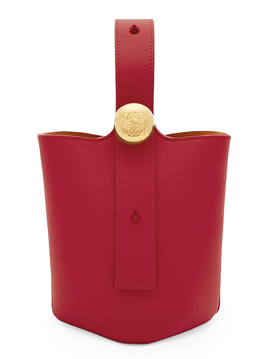 Mini Pebbled Leather Bucket Bag