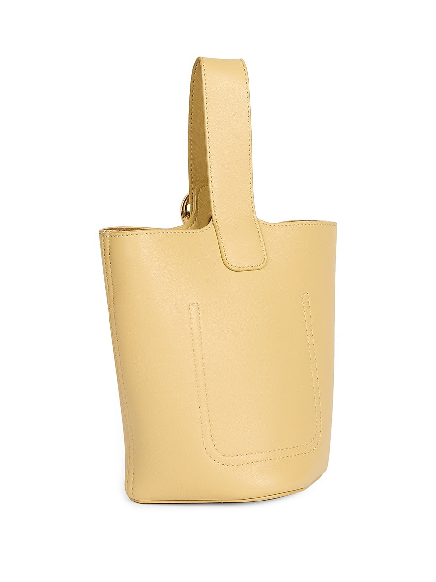 Mini Pebbled Leather Bucket Bag