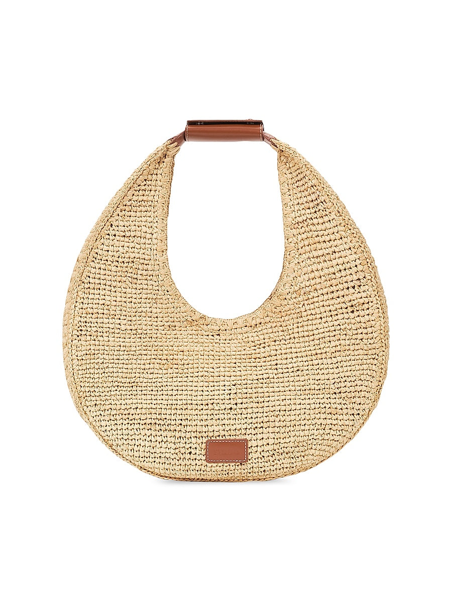 Large Moon Raffia Shoulder Bag