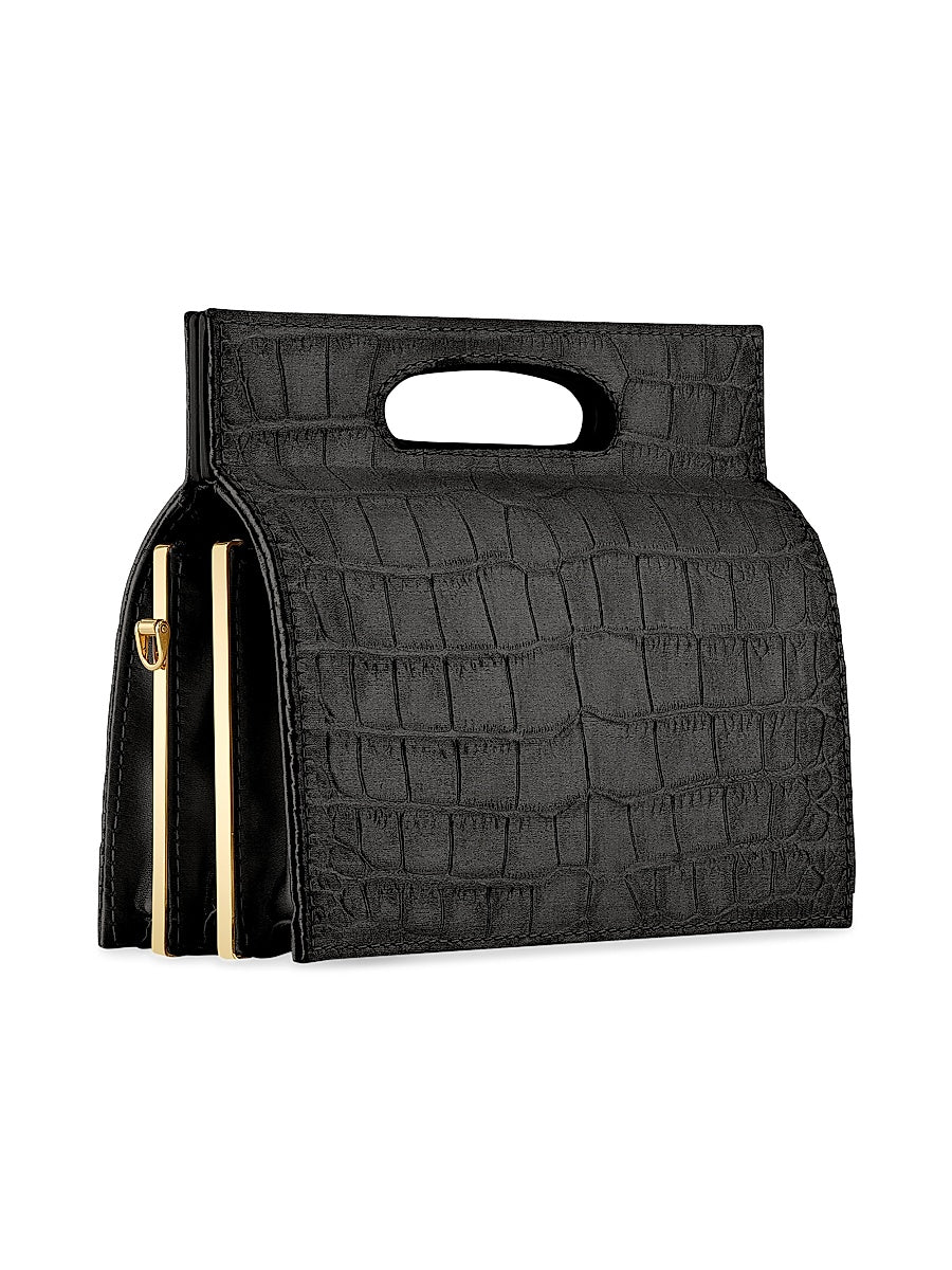 Stella Handbag Stamped Satin Miniature with Gold Hardware