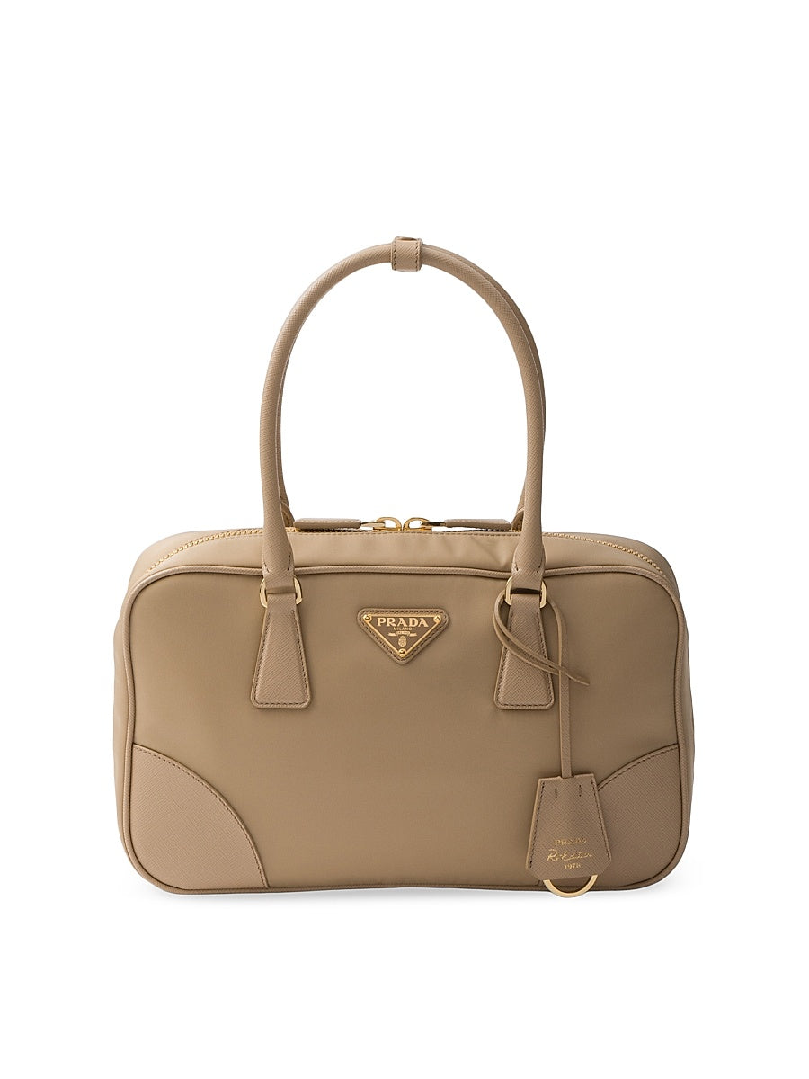 Re-Edition 1978 Medium Re-Nylon and Saffiano Leather Two Handle Bag