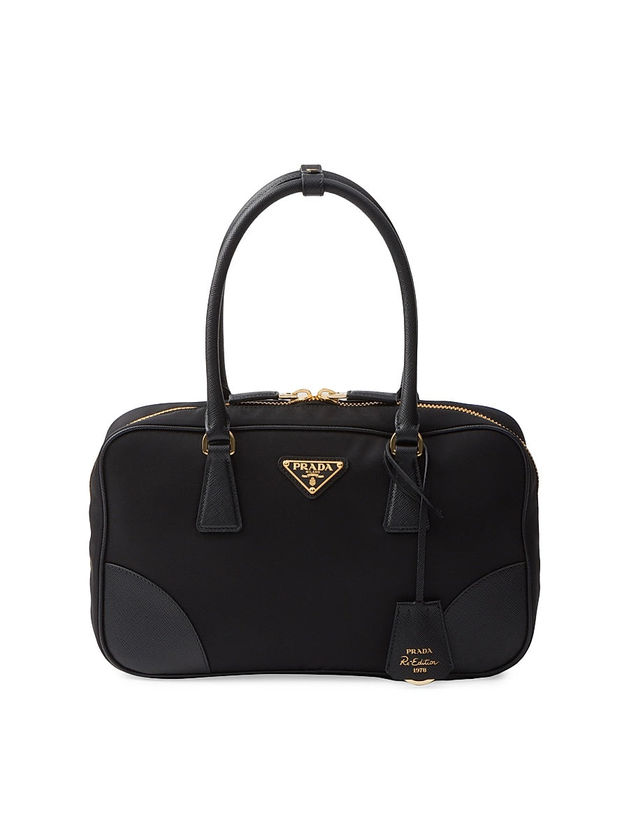 Re-Edition 1978 Medium Re-Nylon and Saffiano Leather Two Handle Bag