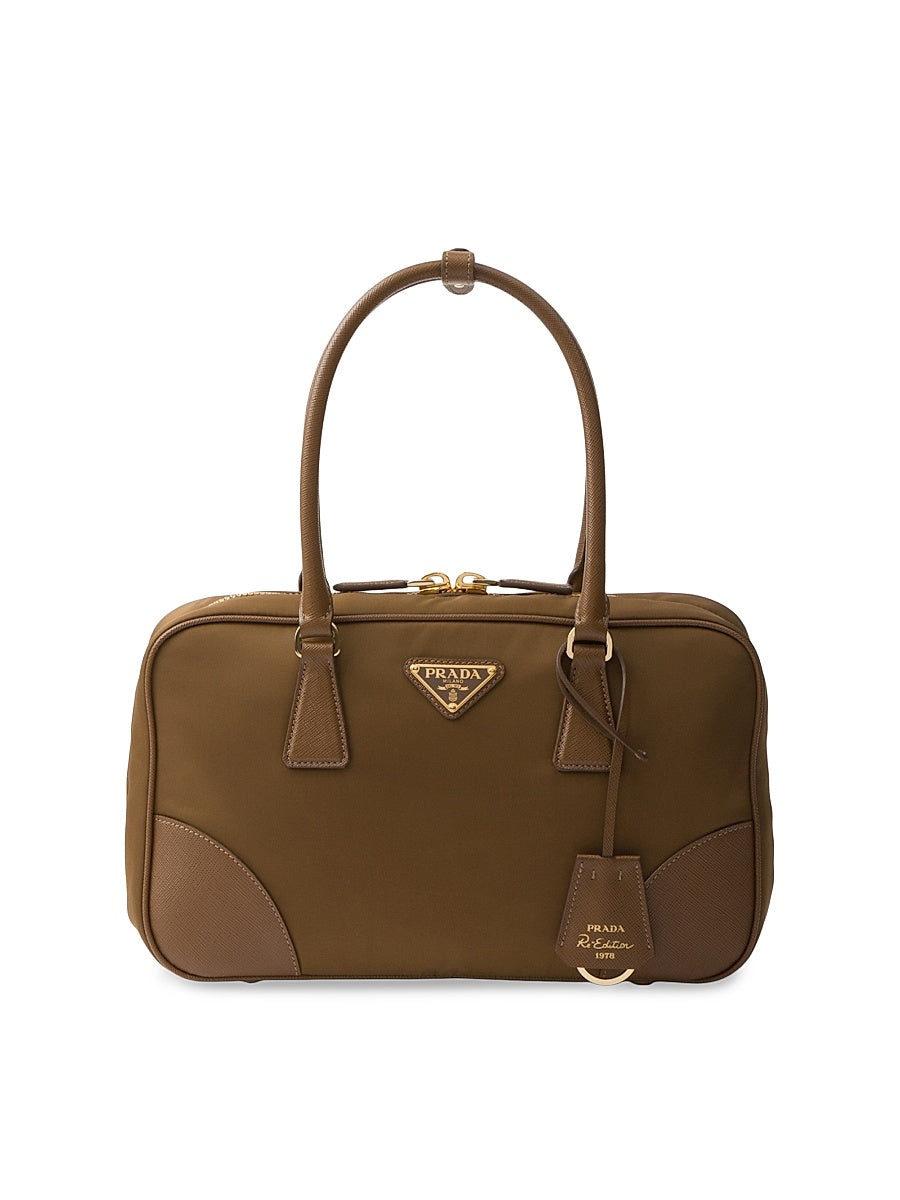 Re-Edition 1978 Medium Re-Nylon and Saffiano Leather Two Handle Bag