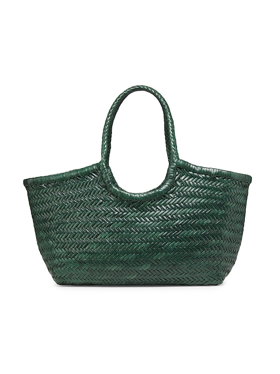Nantucket Woven Leather Basket Bag