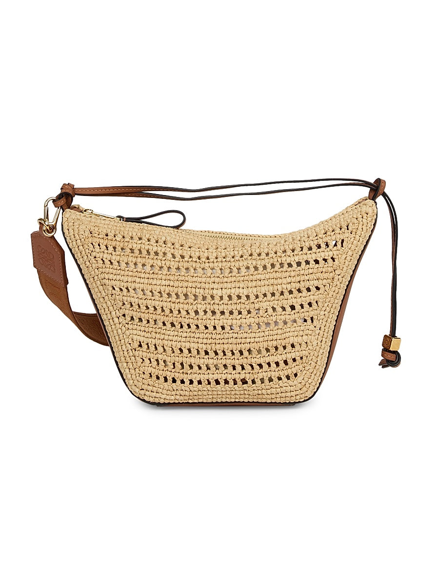 LOEWE x Paula's Ibiza Mini Raffia Hammock Hobo Bag