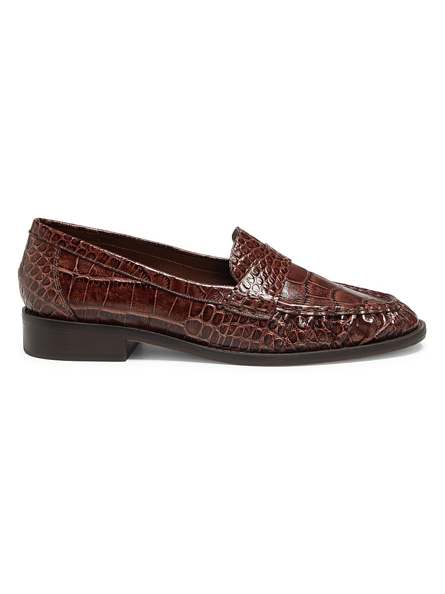 Classic Crocodile-Embossed Loafers