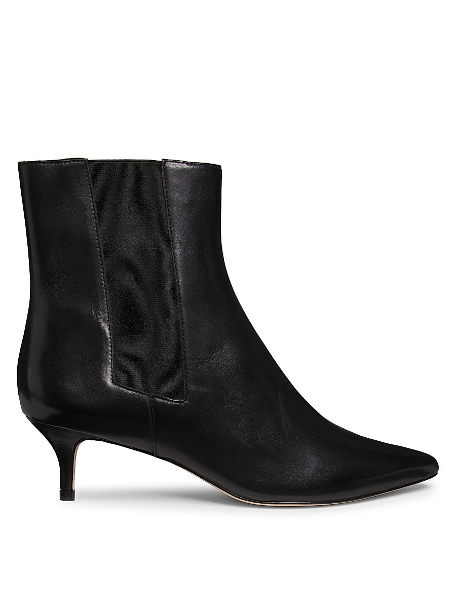 50MM Leather Kitten-Heel Booties