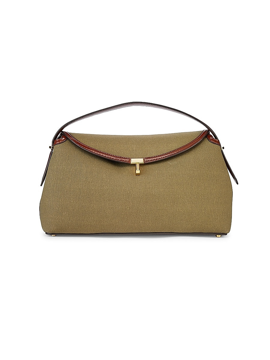 T-Lock Canvas & Leather Top Handle Bag