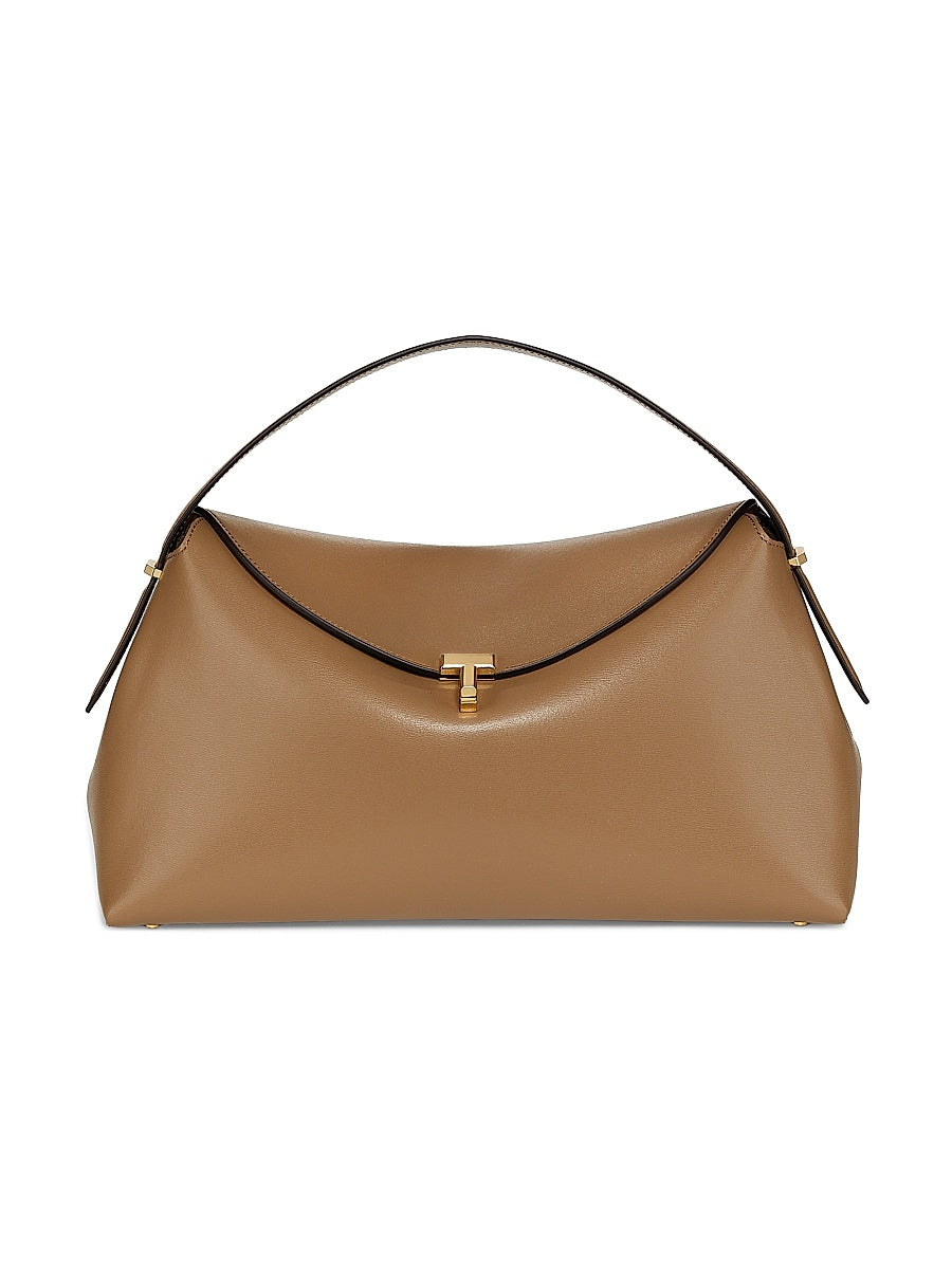 T-Lock Leather Top Handle Bag