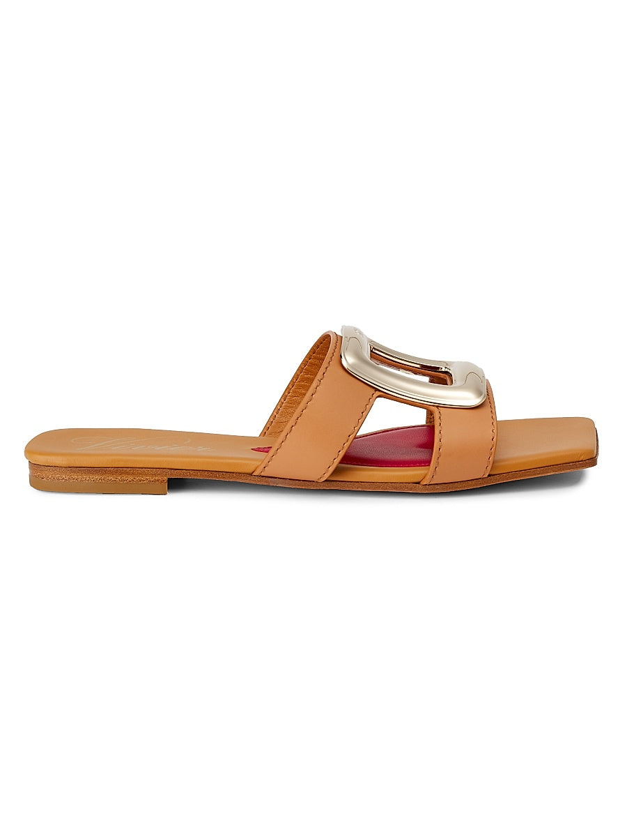 New Metal Buckle Leather Sandals