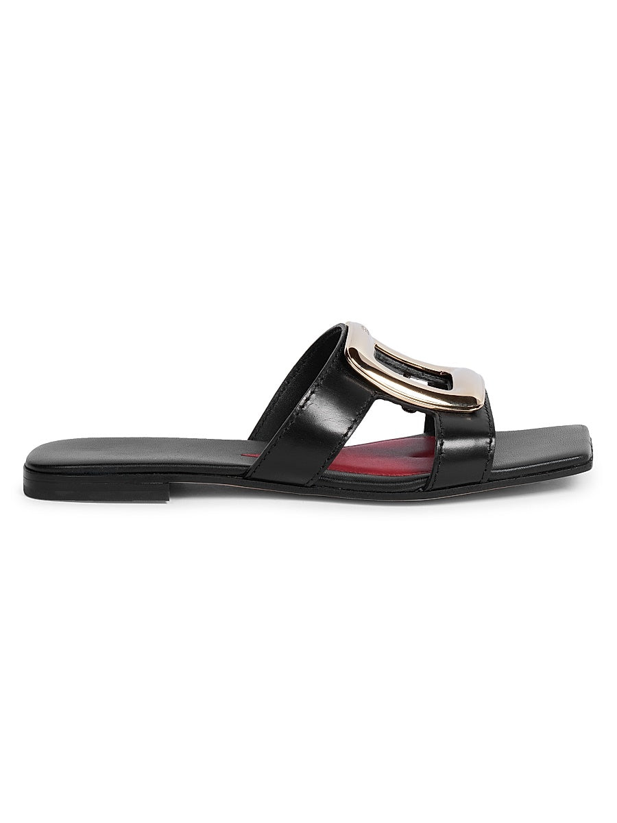 New Metal Buckle Leather Sandals