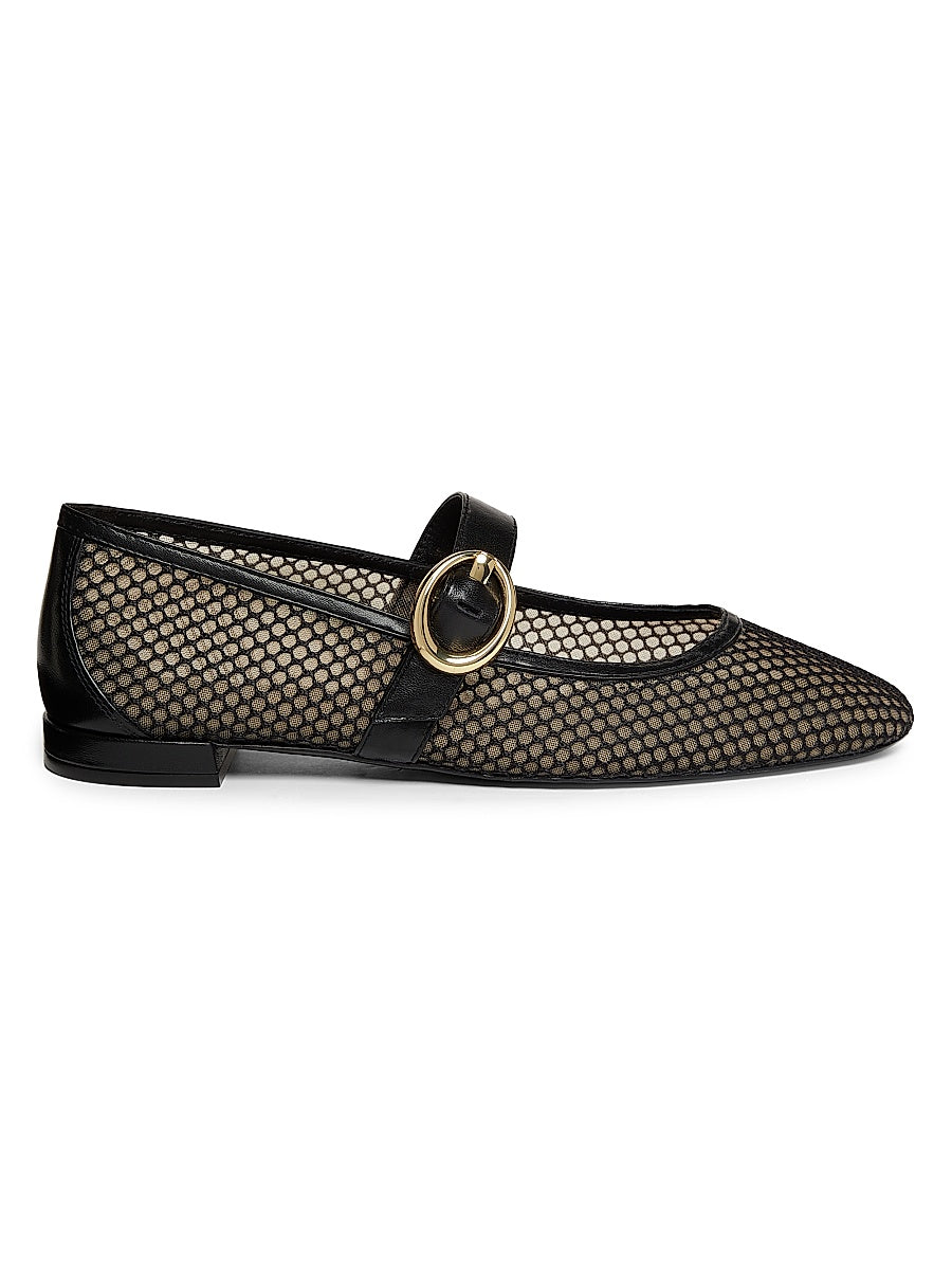 Arabella Mesh & Leather Mary Janes