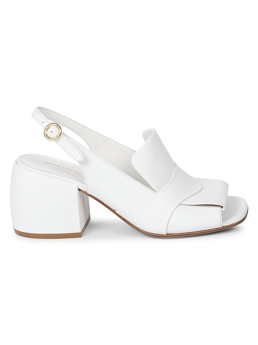 65MM Leather Slingback Sandals