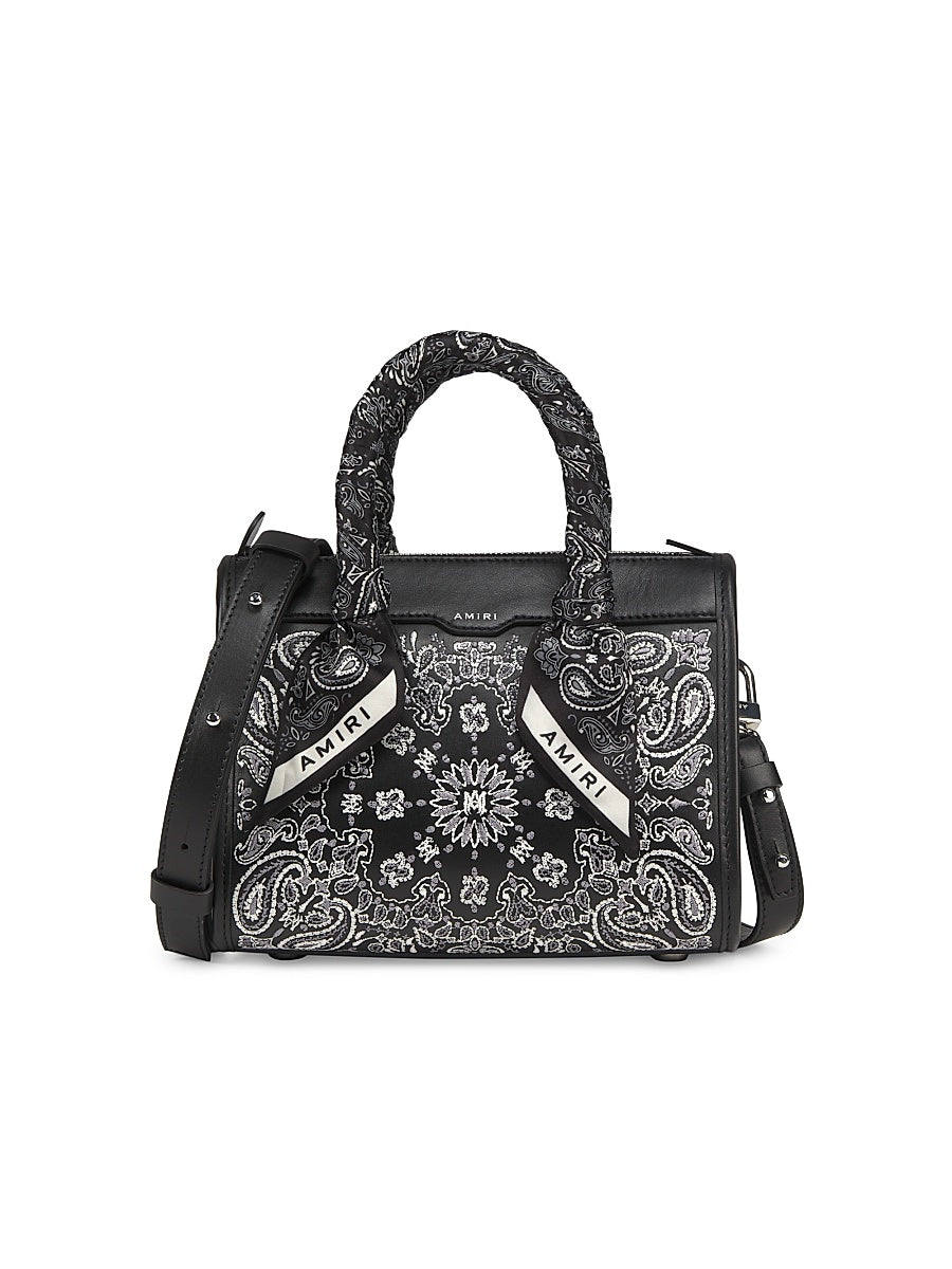 Micro Bandana Triangle Leather Top Handle Bag