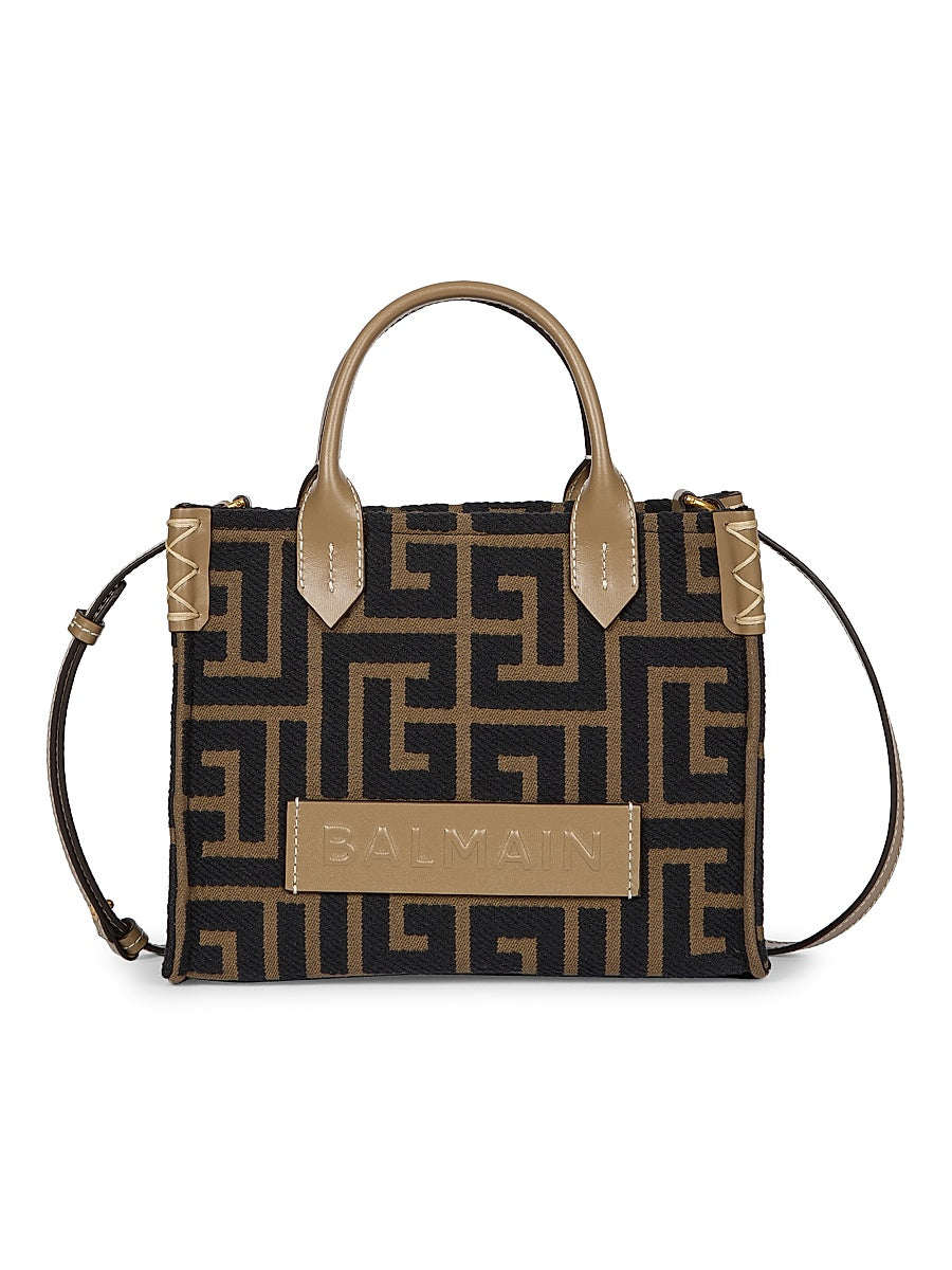 B-Army Jacquard & Leather Shopper Tote Bag