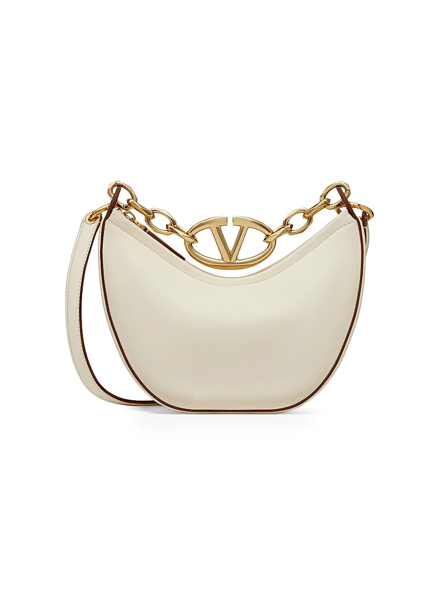 VLogo Moon Mini Hobo Bag in Nappa Leather