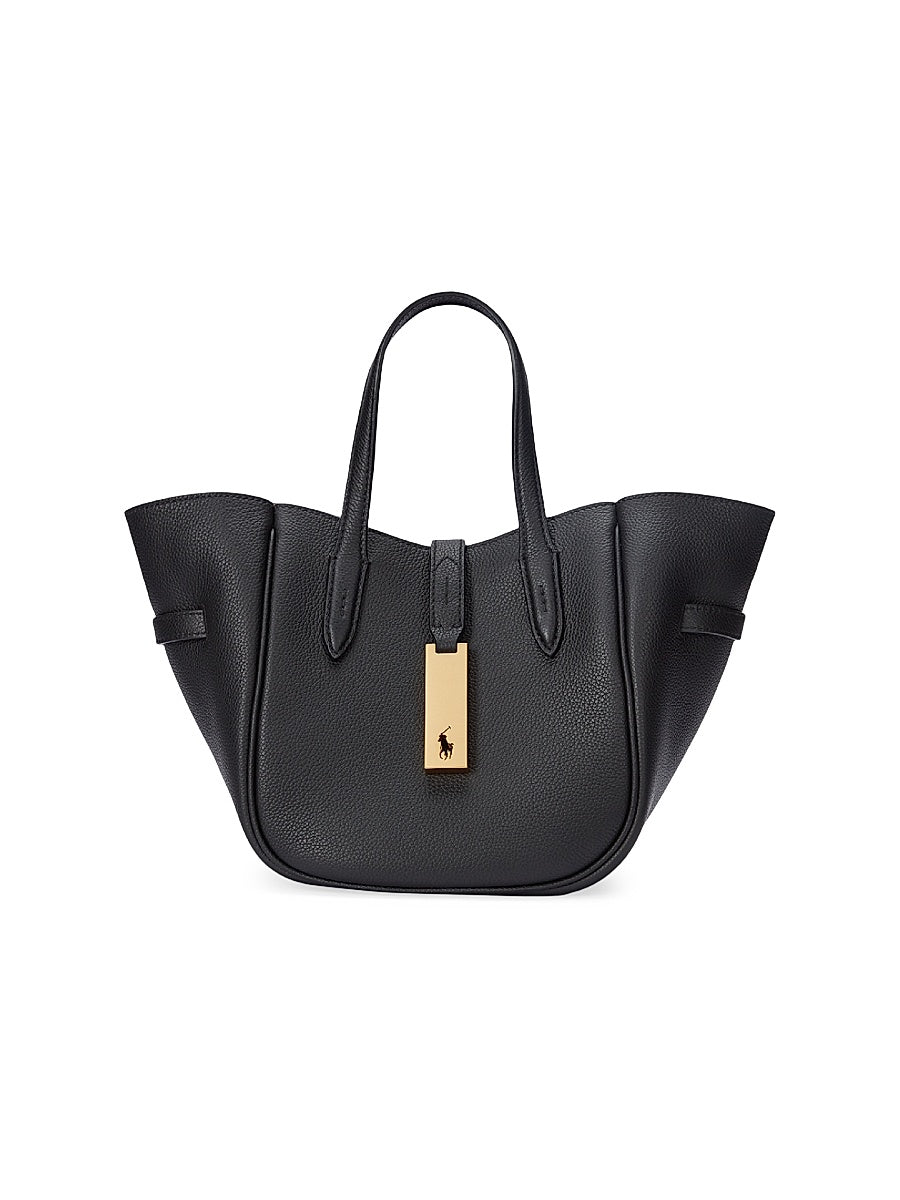 Small Polo ID Leather Crossbody Top Handle Bag