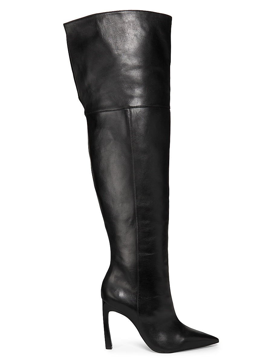 Cate 100MM Leather Over-The-Knee Boots