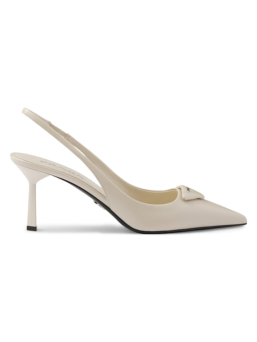 Saffiano 75MM Patent Leather Slingback Pumps