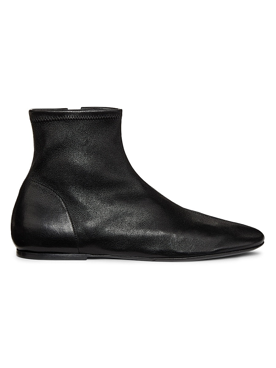 Stretch-Leather Sock Booties
