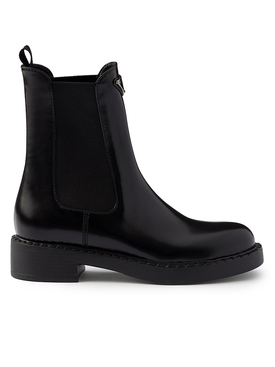 Brushed Calf Leather Chelsea Boots
