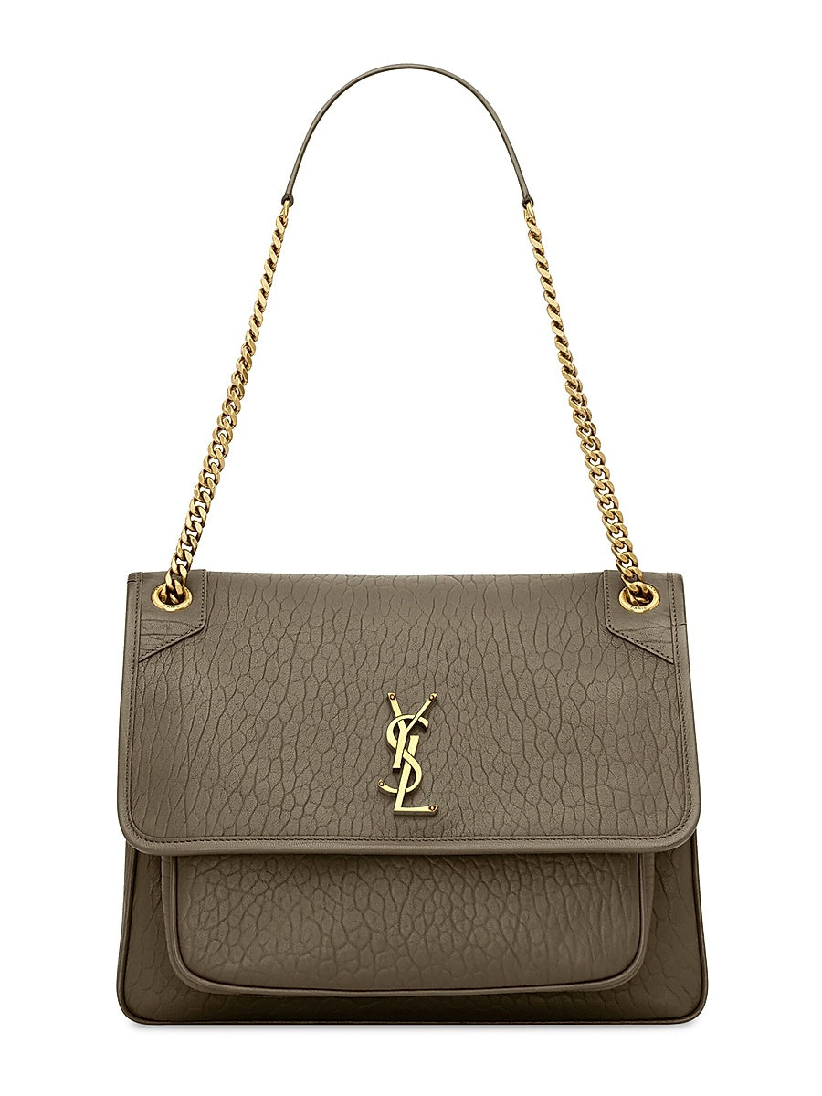 Niki Large Shoulder Bag in Grained Lambskin