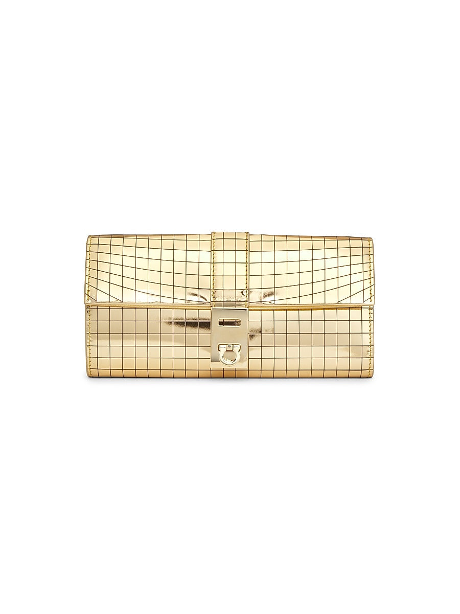 Metallic Hug Leather Wallet-On-Chain