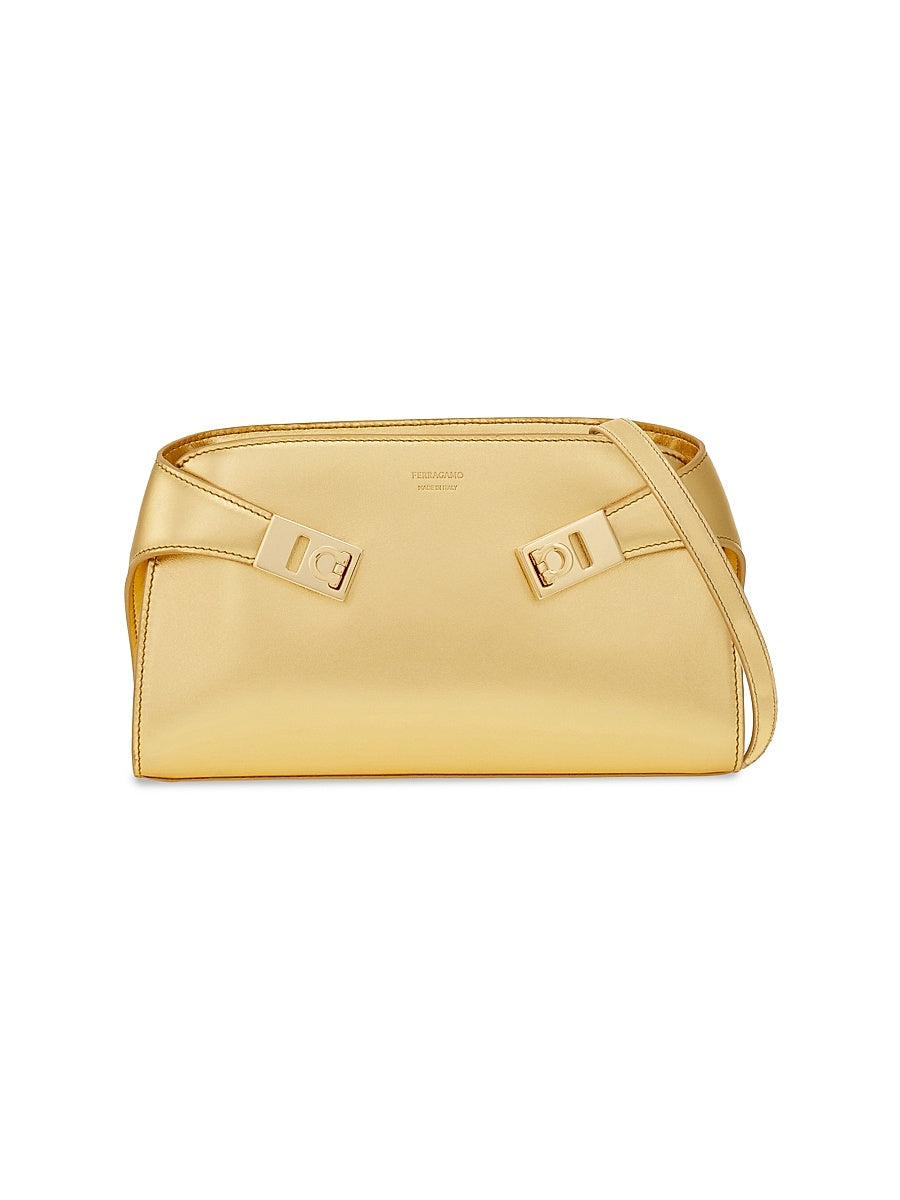 Hug Metallic Leather Crossbody Bag