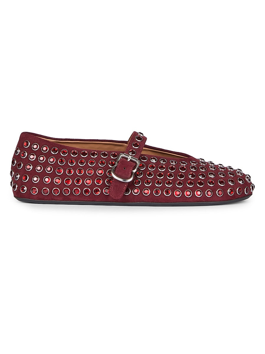 Leather & Strass Ballet Flats