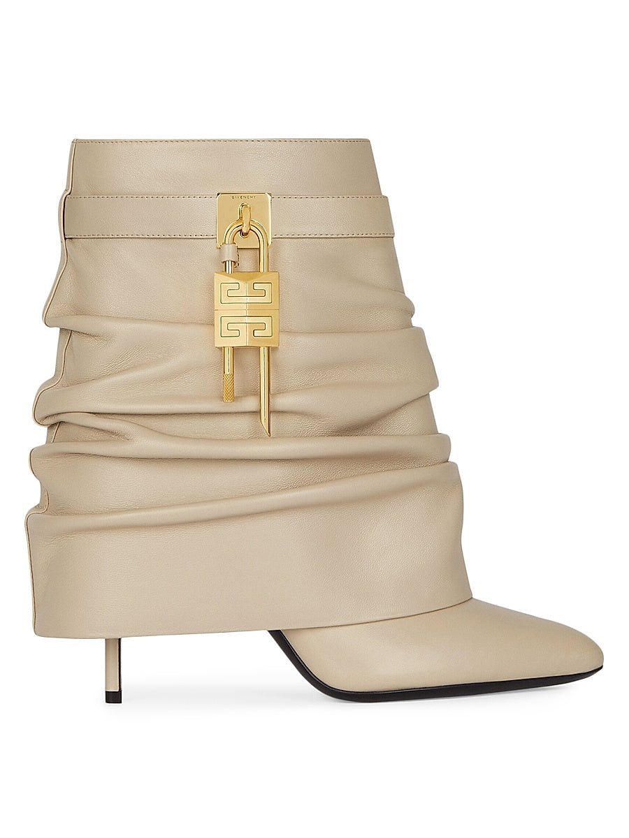 Shark Lock Stiletto Ankle Boots in Nappa Leather