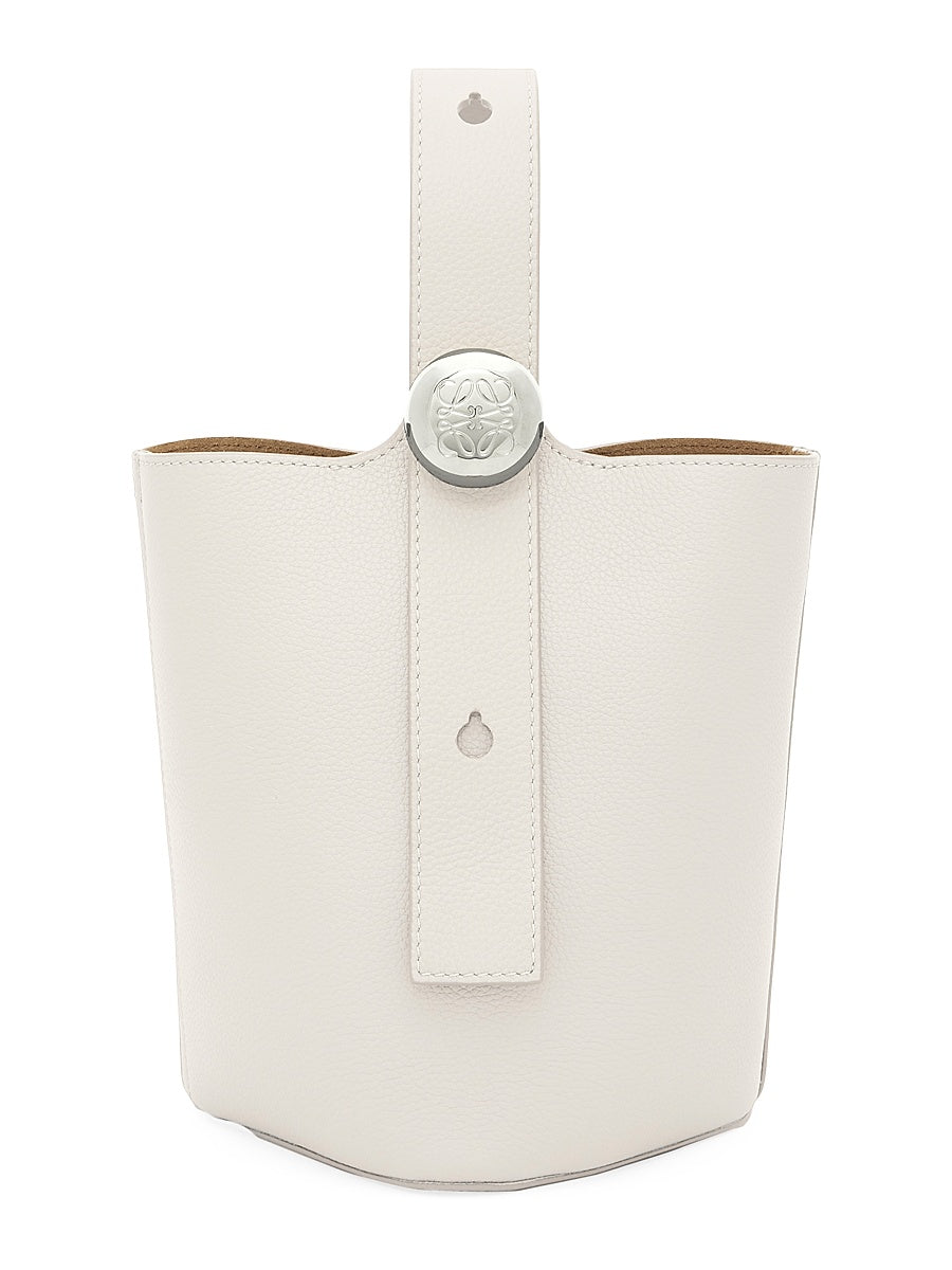 Mini Pebble Leather Bucket Bag
