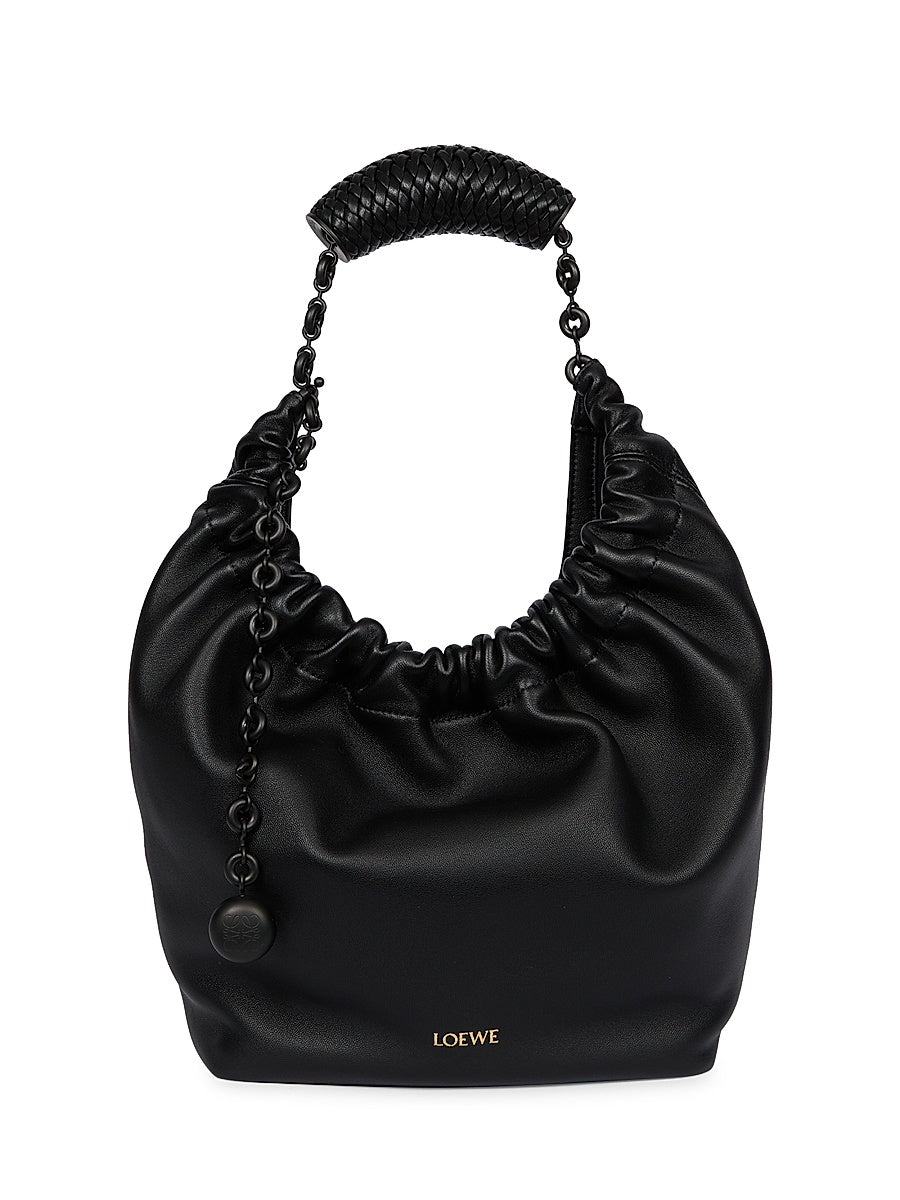 Small Squeeze Leather Hobo Bag