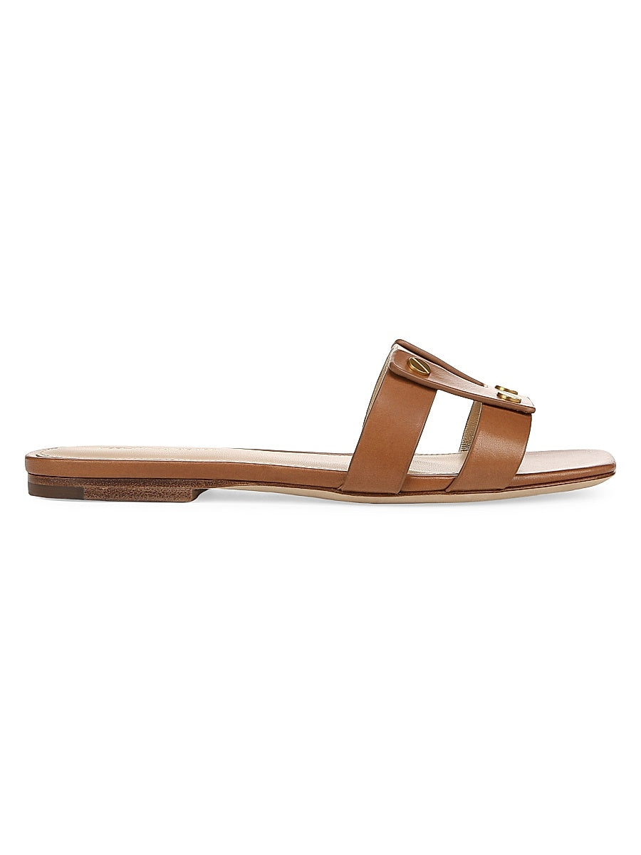 Via Slide Leather Sandals