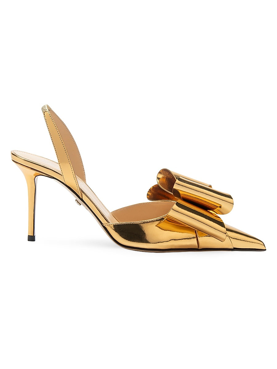 Le Cadeau 85MM Mirror Leather Slingback Pumps