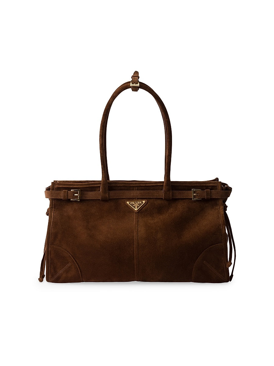 Large Suede Top Handbag