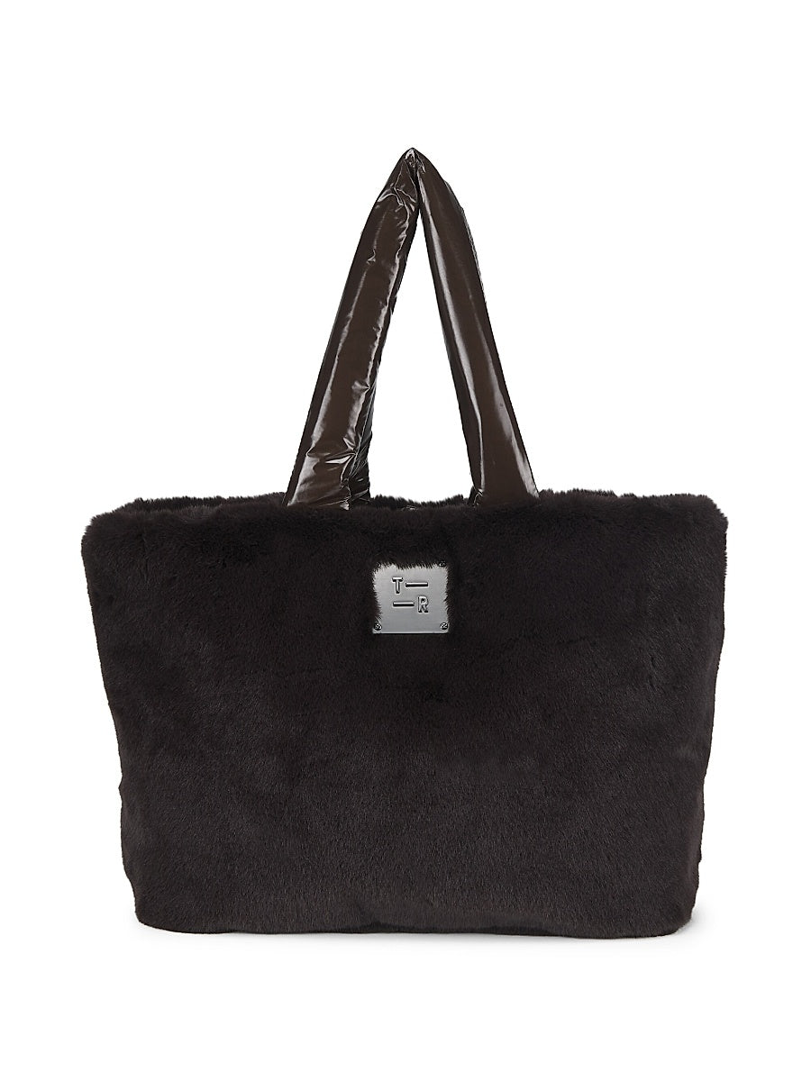 Duplex Reversible Faux Fur Tote Bag