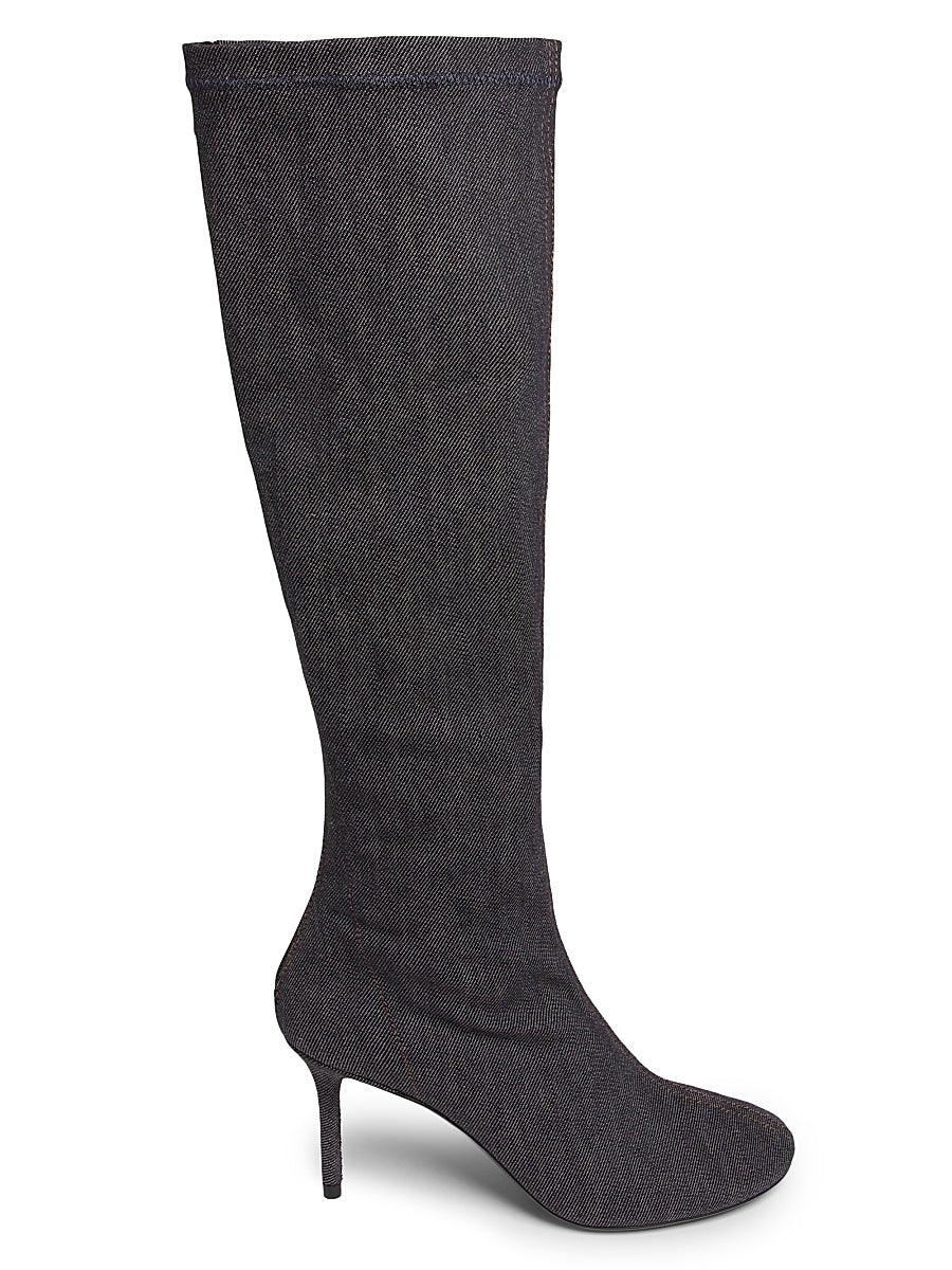 Nude Denim 75MM Stiletto Boots