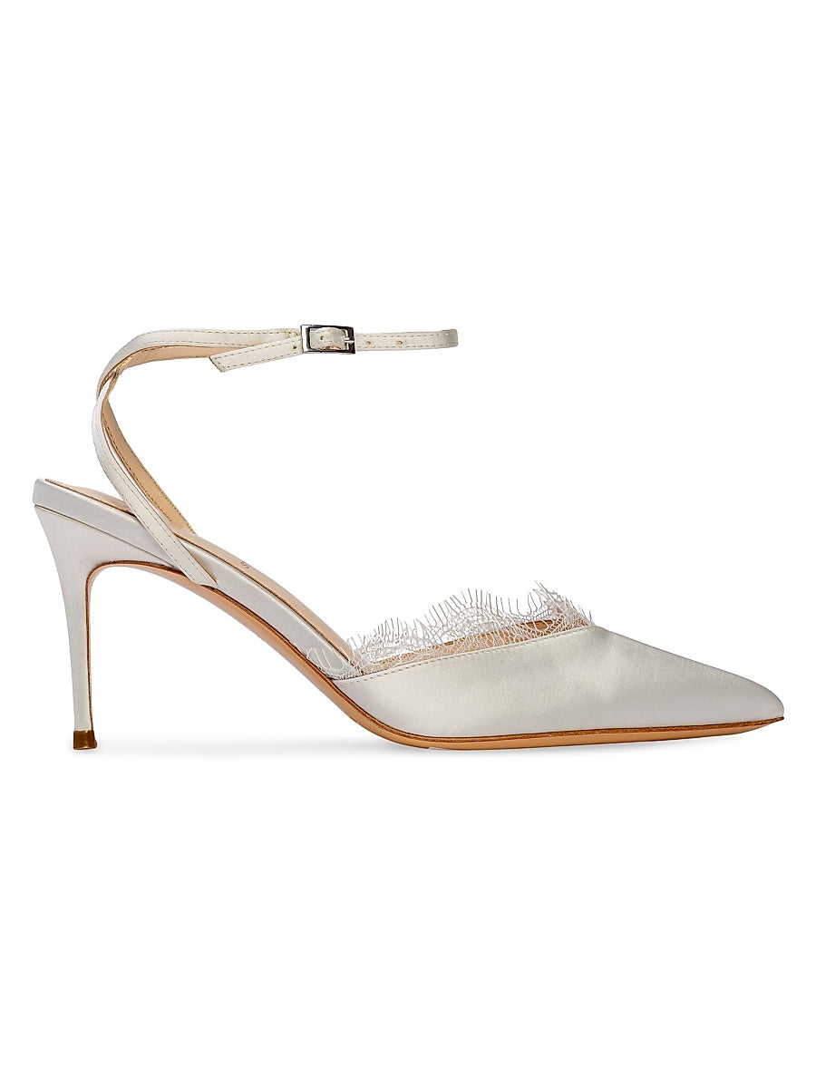 Lace 80MM Satin Pumps