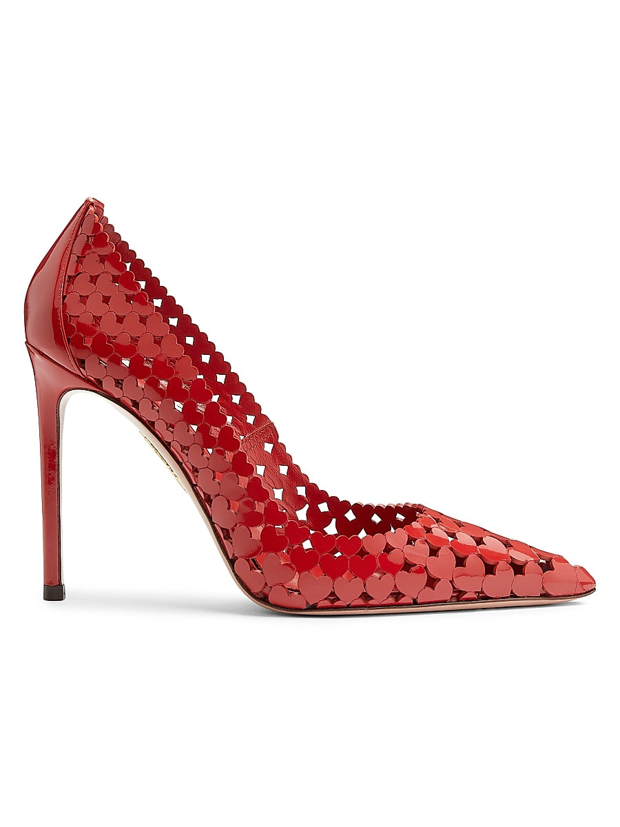 Amourose 105MM Perforated Patent Leather Pumps