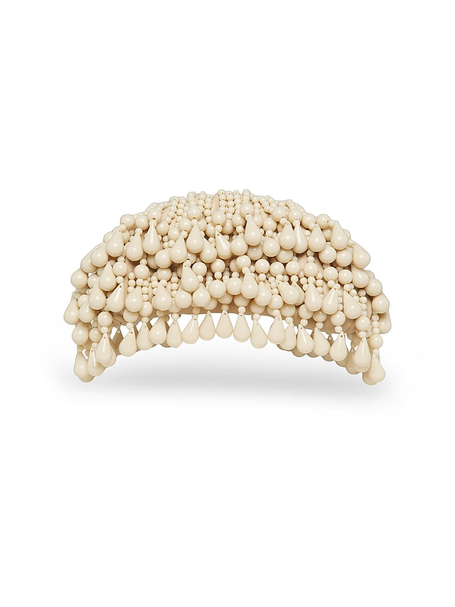 Jaala Nano Bead-Embellished Leather Clutch