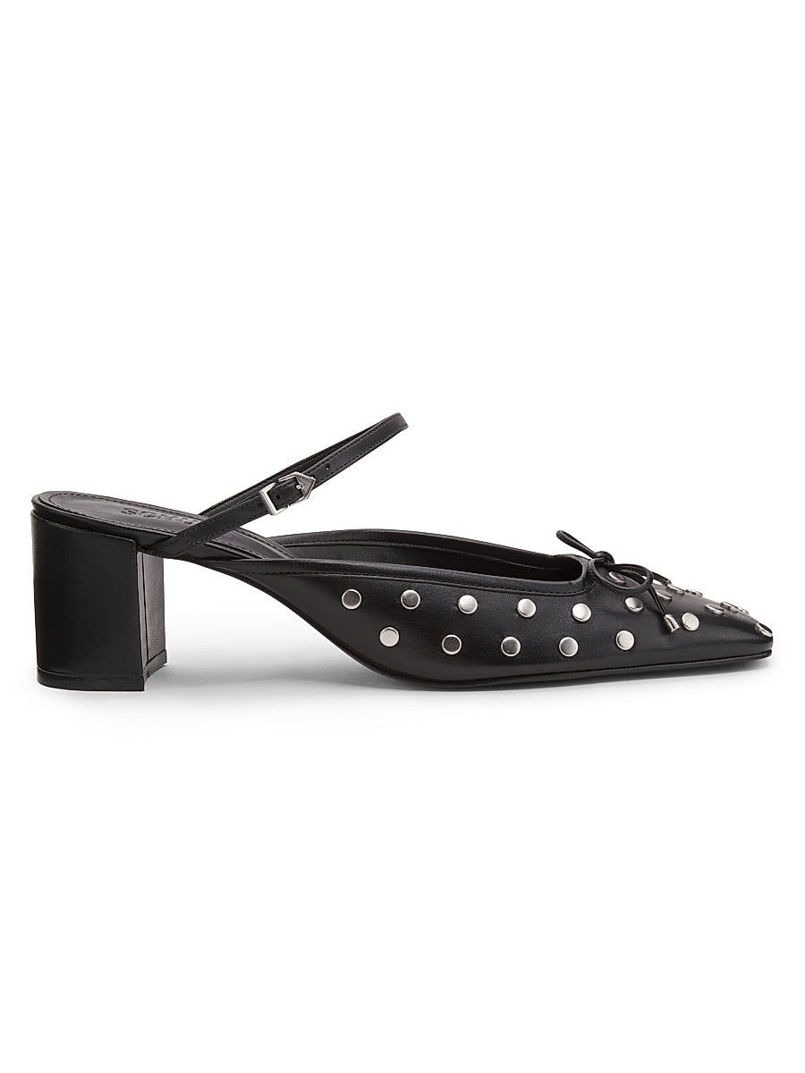 Arissa 65MM Studded Leather Block-Heel Mules