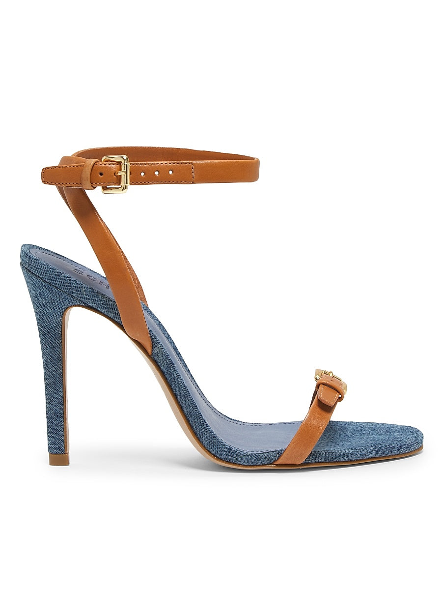 Aurora 100MM Leather & Denim Sandals