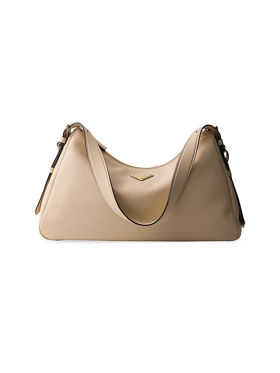 Prada Aimée Large Leather Shoulder Bag