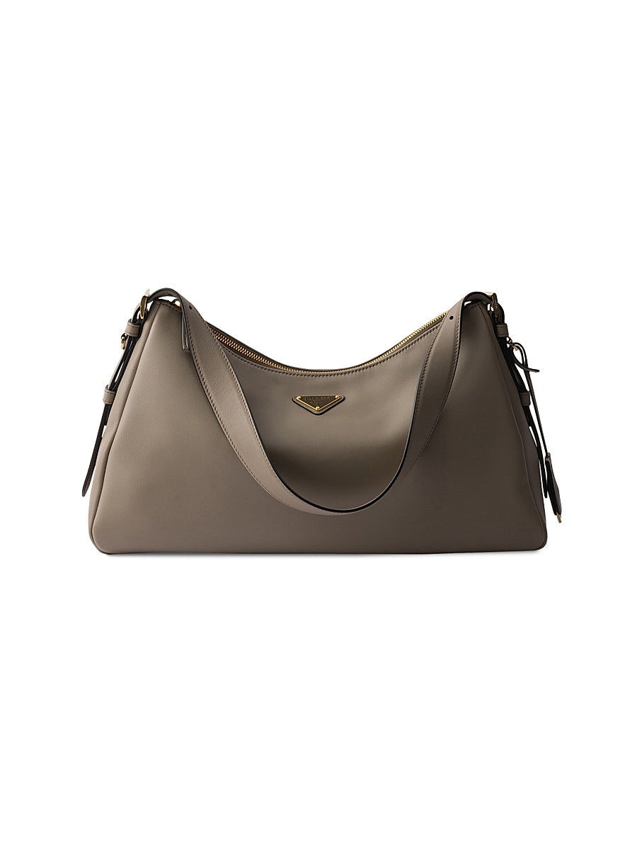 Prada Aimée Large Leather Shoulder Bag