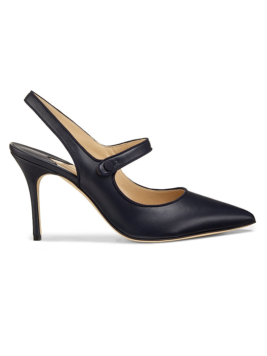 Camparisli 90MM Leather Slingback Mary Jane Pumps