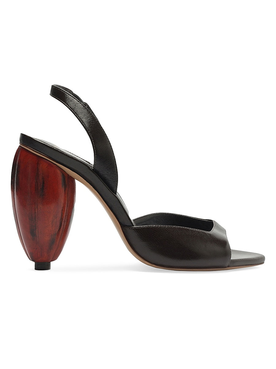 Cacau Leather Slingback Sandals