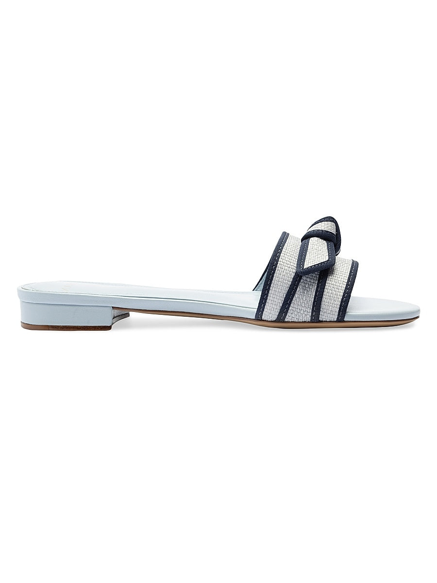 Bow-Detailed Raffia Sandals