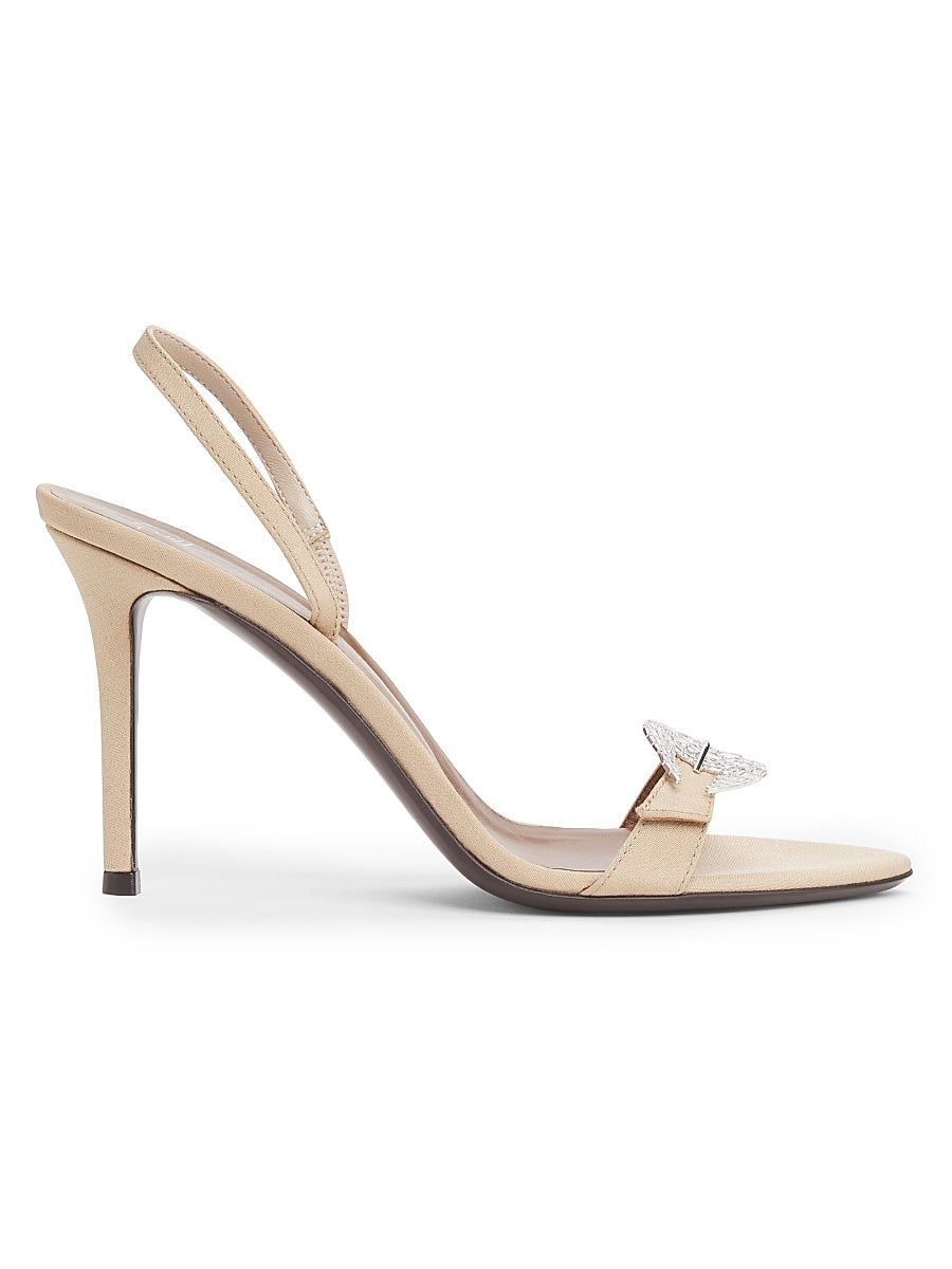 Silk Slingback Sandals