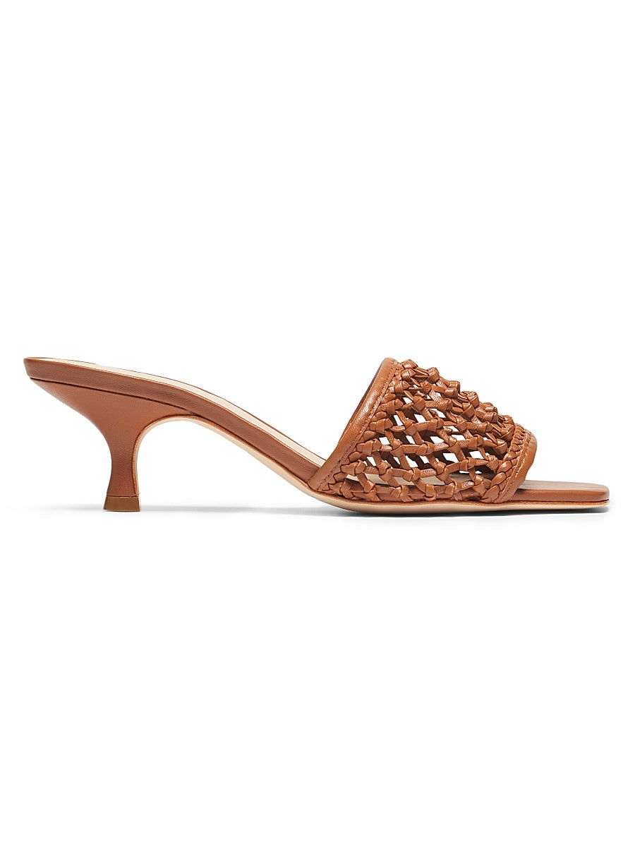 55M Woven Leather Mules