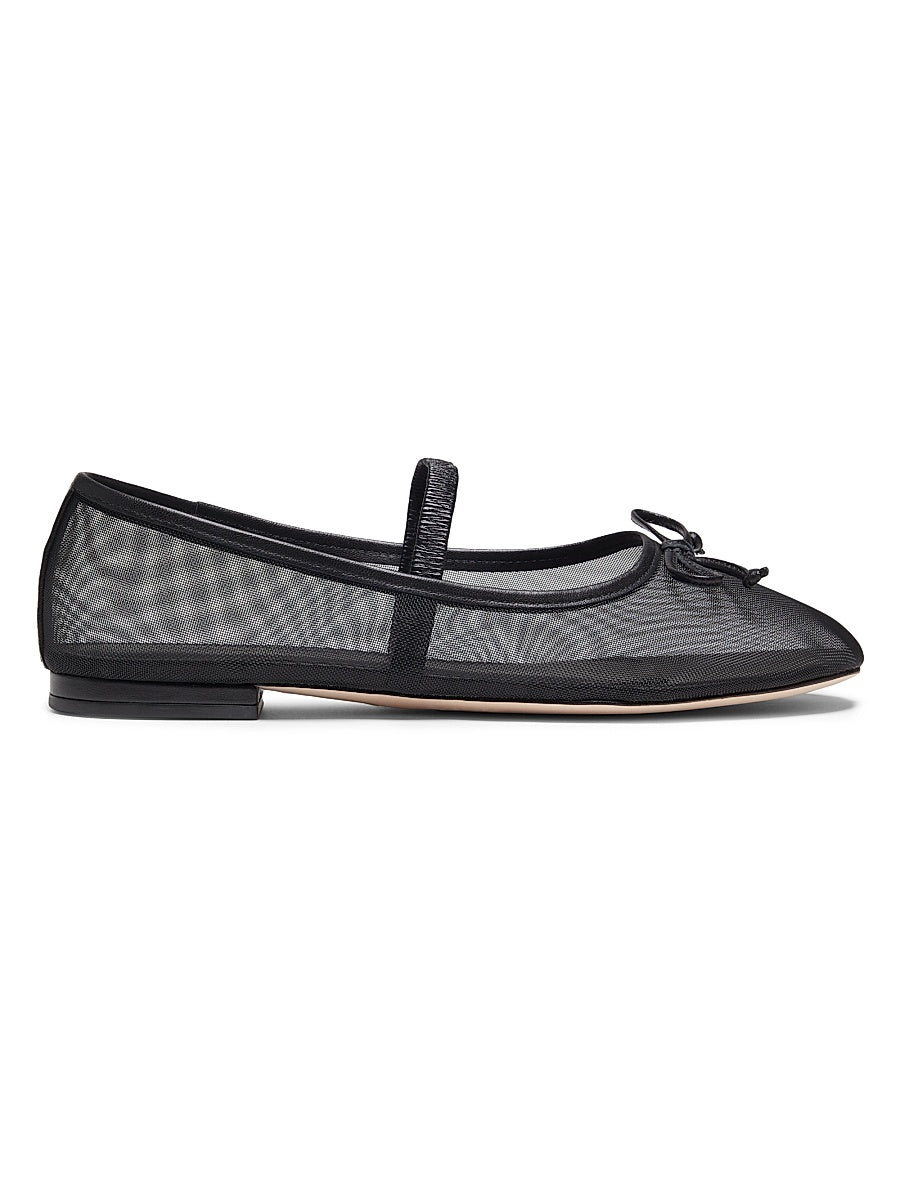 Mesh Bow Ballet Flats